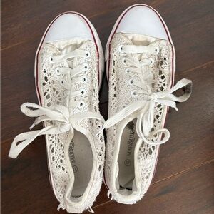 Women's White Lace Sneakers